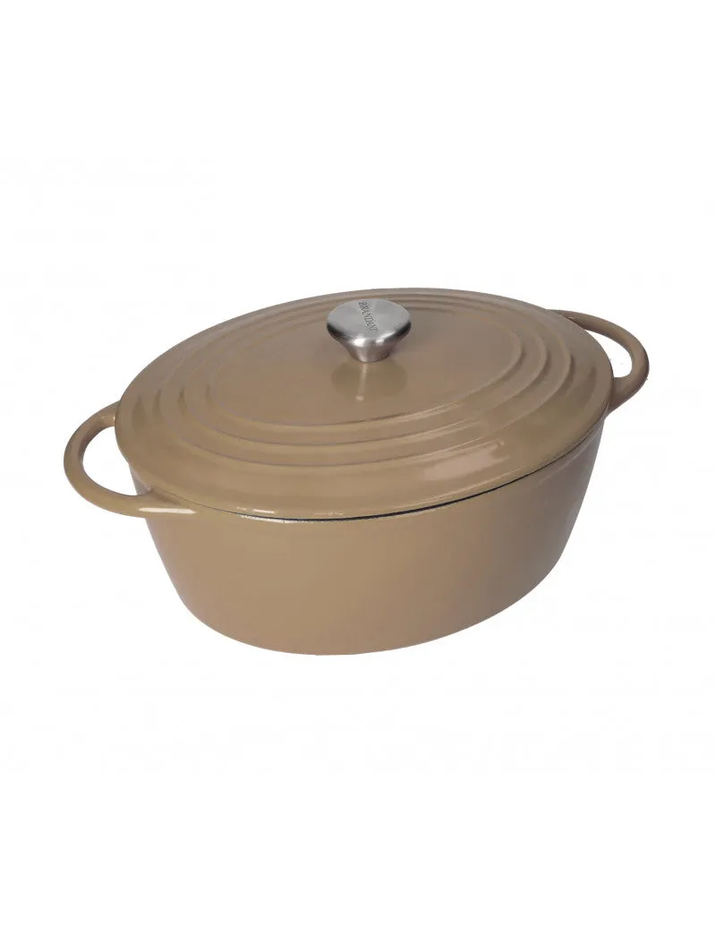 Cacerola Cocotte Tortora de hierro fundido esmaltado.